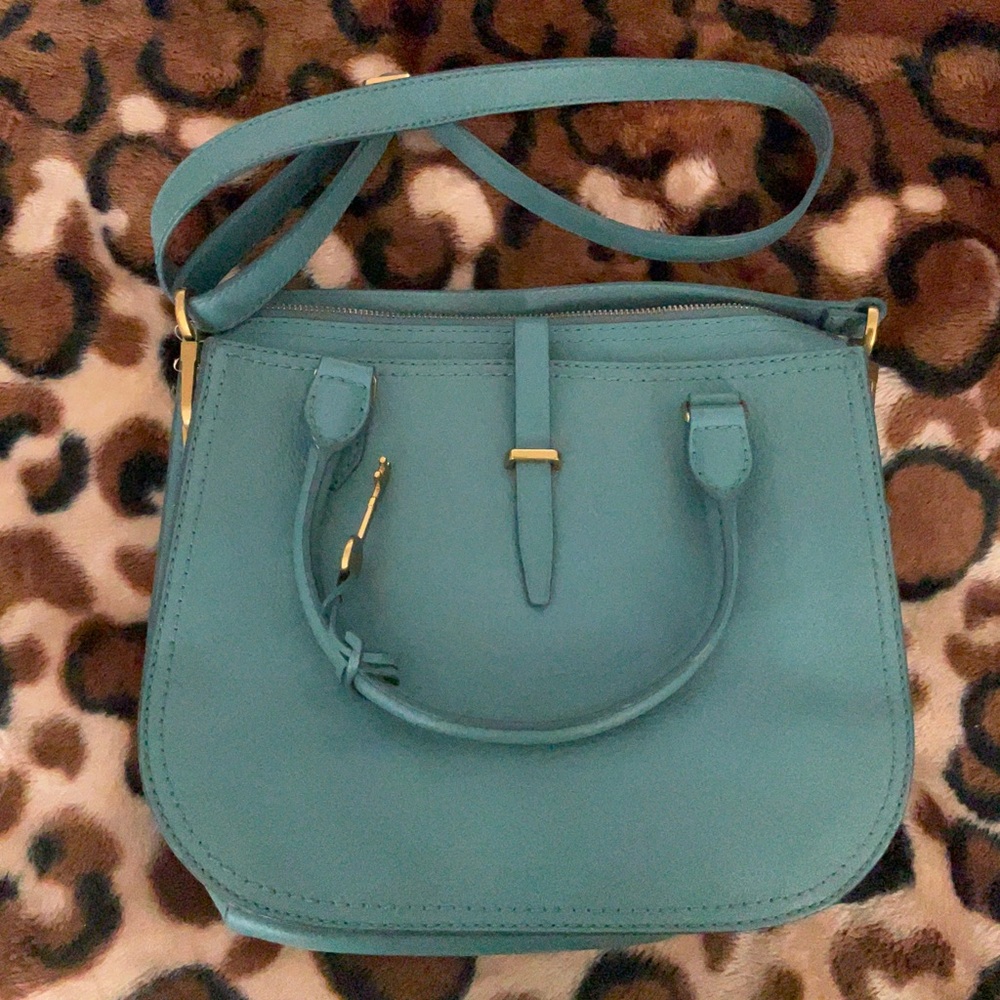 Fossil Leather Teal Shoulder bag